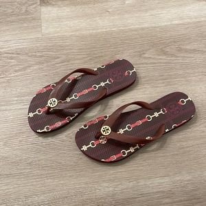 Pre-Loved Burgundy Tory Burch Flip Flops